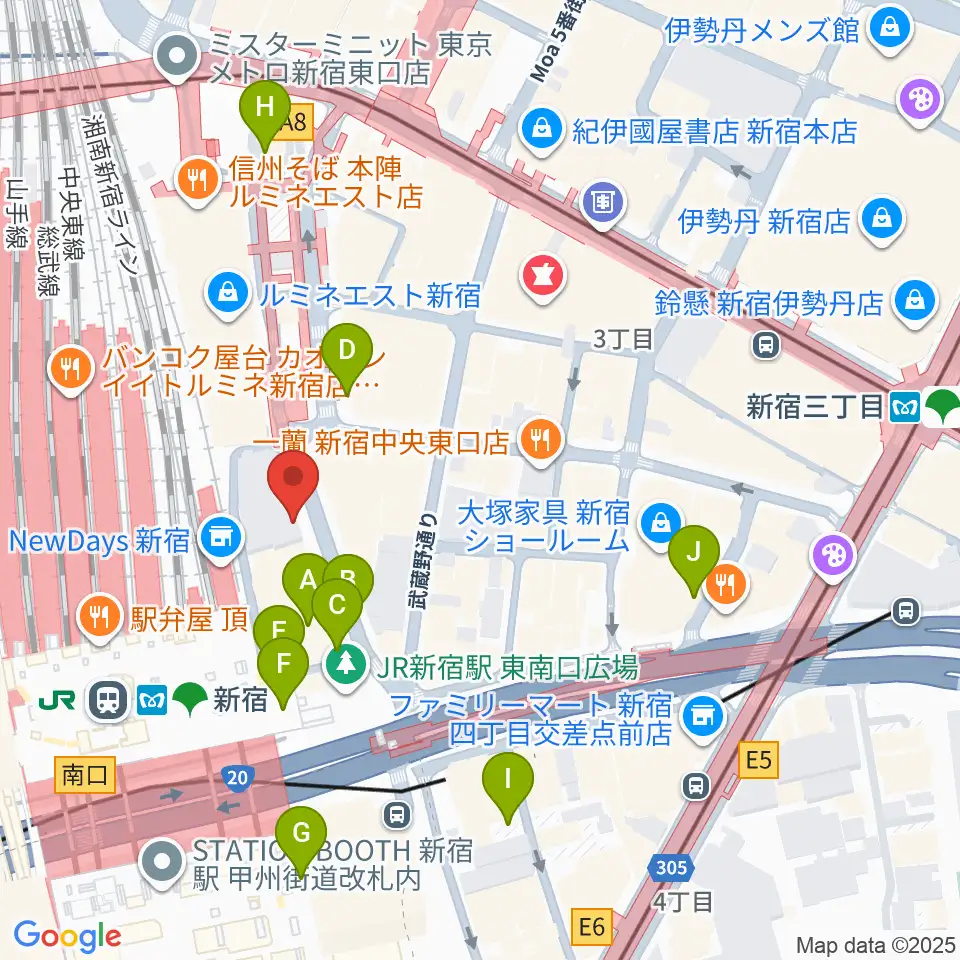 新宿シネマカリテ周辺の駐車場・コインパーキング一覧地図