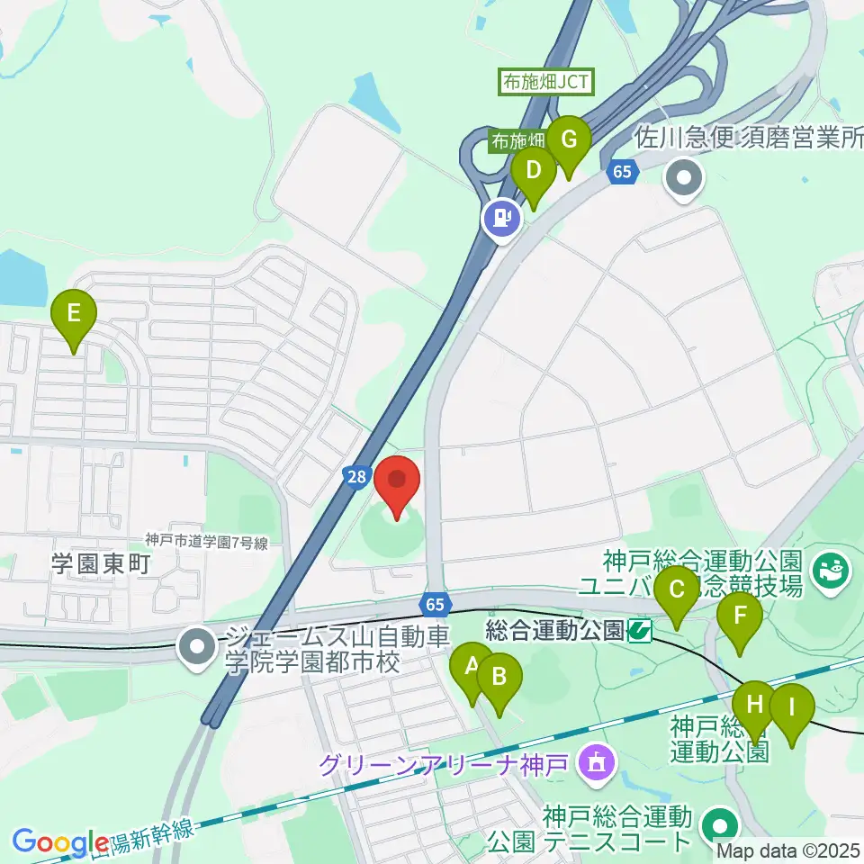 G7スタジアム神戸周辺の駐車場・コインパーキング一覧地図