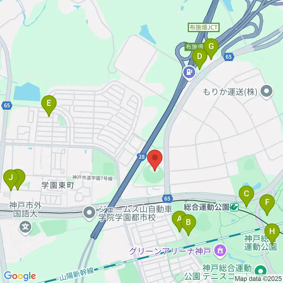 G7スタジアム神戸周辺の駐車場・コインパーキング一覧地図