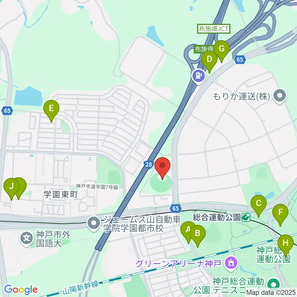 G7スタジアム神戸周辺の駐車場・コインパーキング一覧地図