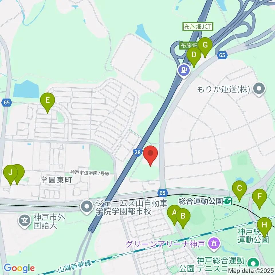 G7スタジアム神戸周辺の駐車場・コインパーキング一覧地図
