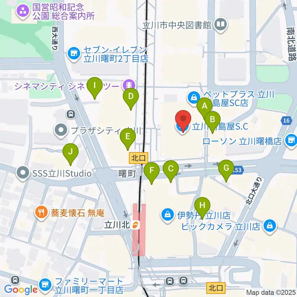 キノシネマ立川高島屋S.C.館周辺の駐車場・コインパーキング一覧地図
