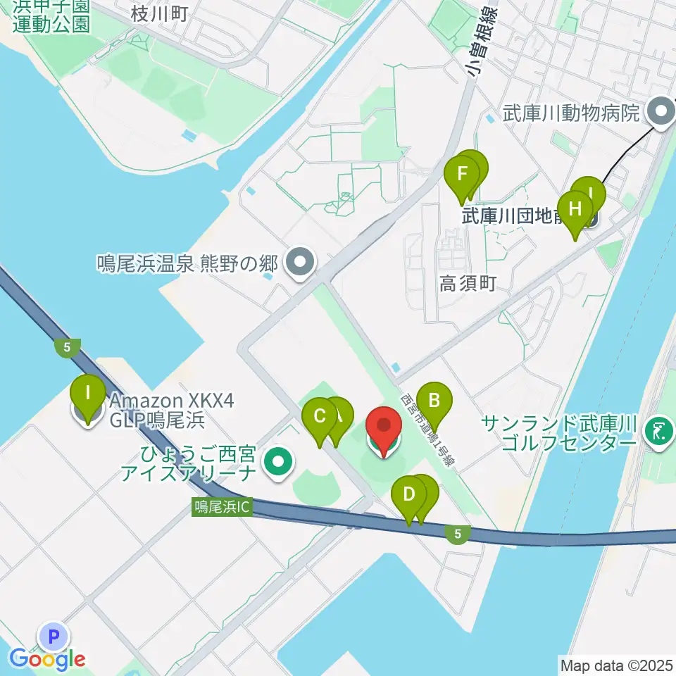 鳴尾浜臨海野球場周辺の駐車場・コインパーキング一覧地図