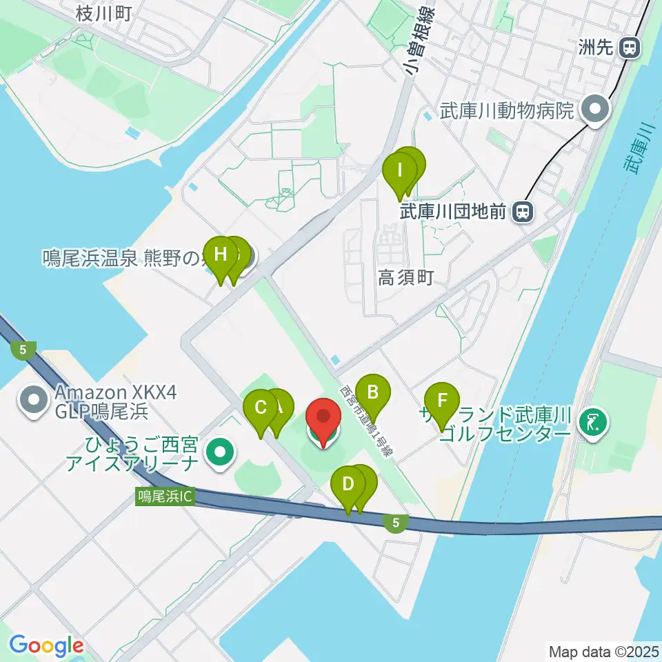 鳴尾浜臨海野球場周辺の駐車場・コインパーキング一覧地図