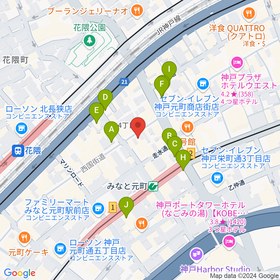 元町映画館周辺の駐車場・コインパーキング一覧地図