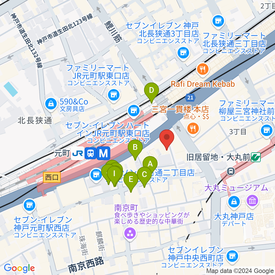 りずむぼっくす神戸元町店周辺の駐車場・コインパーキング一覧地図