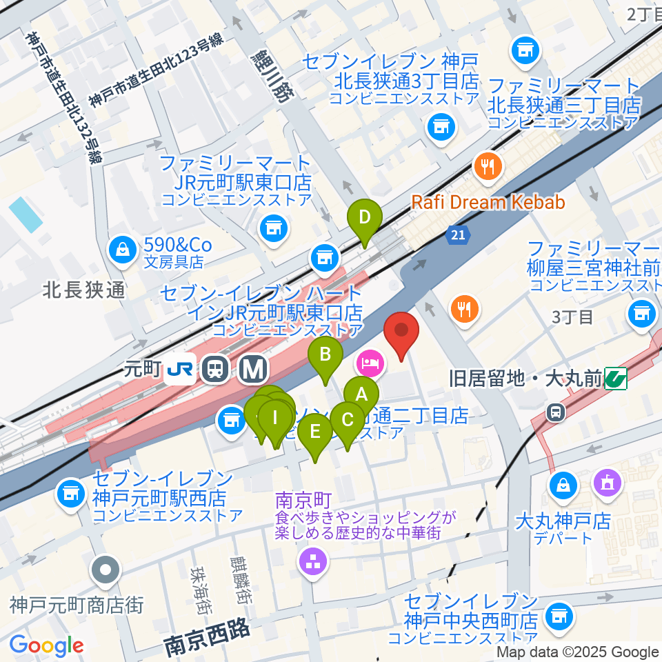 りずむぼっくす神戸元町店周辺の駐車場・コインパーキング一覧地図