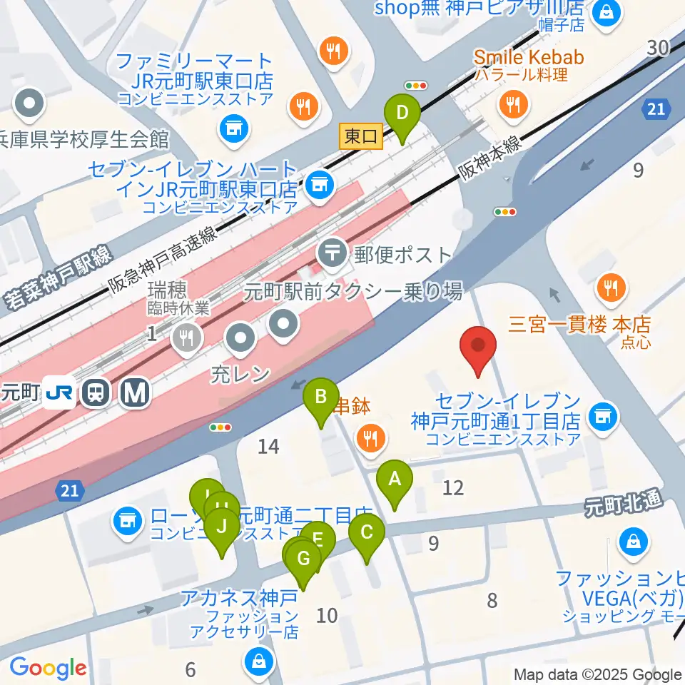 りずむぼっくす神戸元町店周辺の駐車場・コインパーキング一覧地図