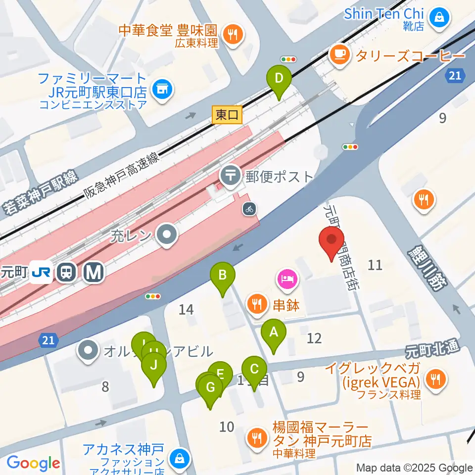 りずむぼっくす神戸元町店周辺の駐車場・コインパーキング一覧地図