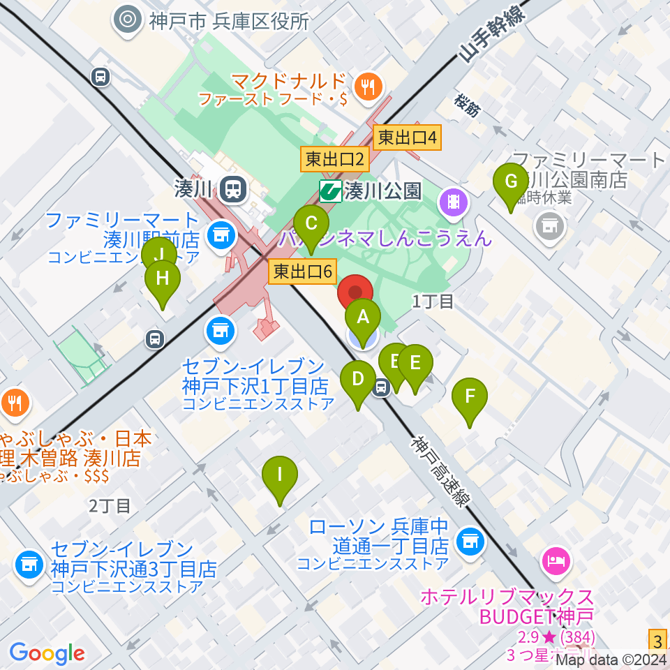 新開地MILKY SOUND周辺の駐車場・コインパーキング一覧地図