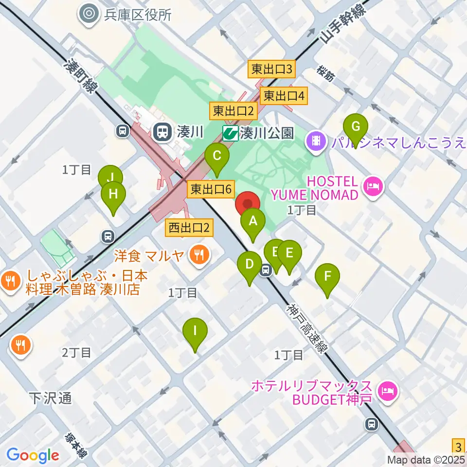 新開地MILKY SOUND周辺の駐車場・コインパーキング一覧地図