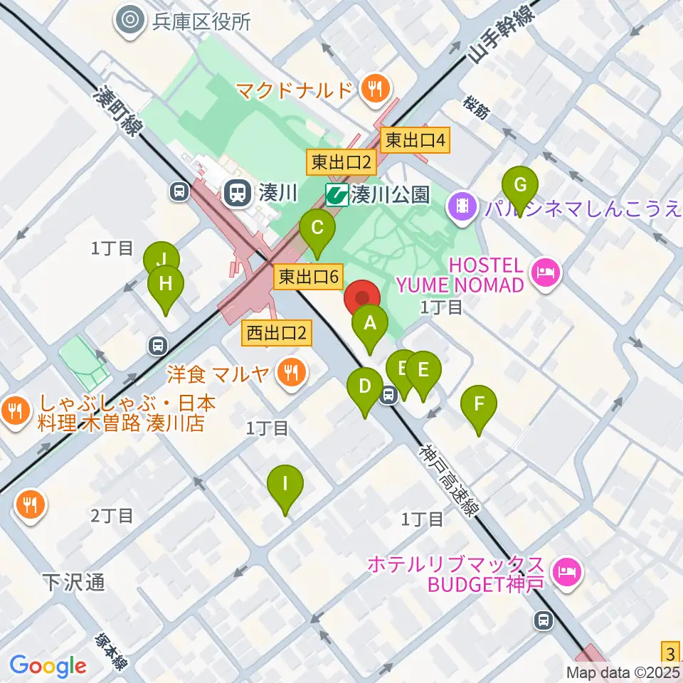 新開地MILKY SOUND周辺の駐車場・コインパーキング一覧地図