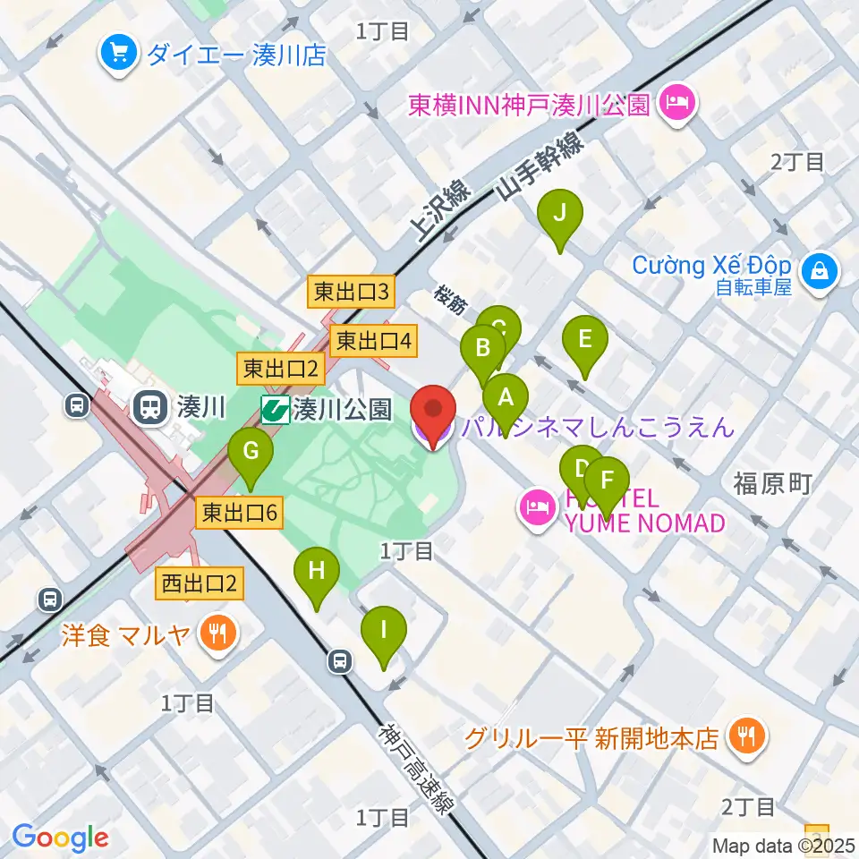 パルシネマしんこうえん周辺の駐車場・コインパーキング一覧地図