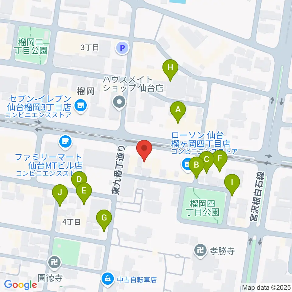 仙台音屋スタジオ+周辺の駐車場・コインパーキング一覧地図