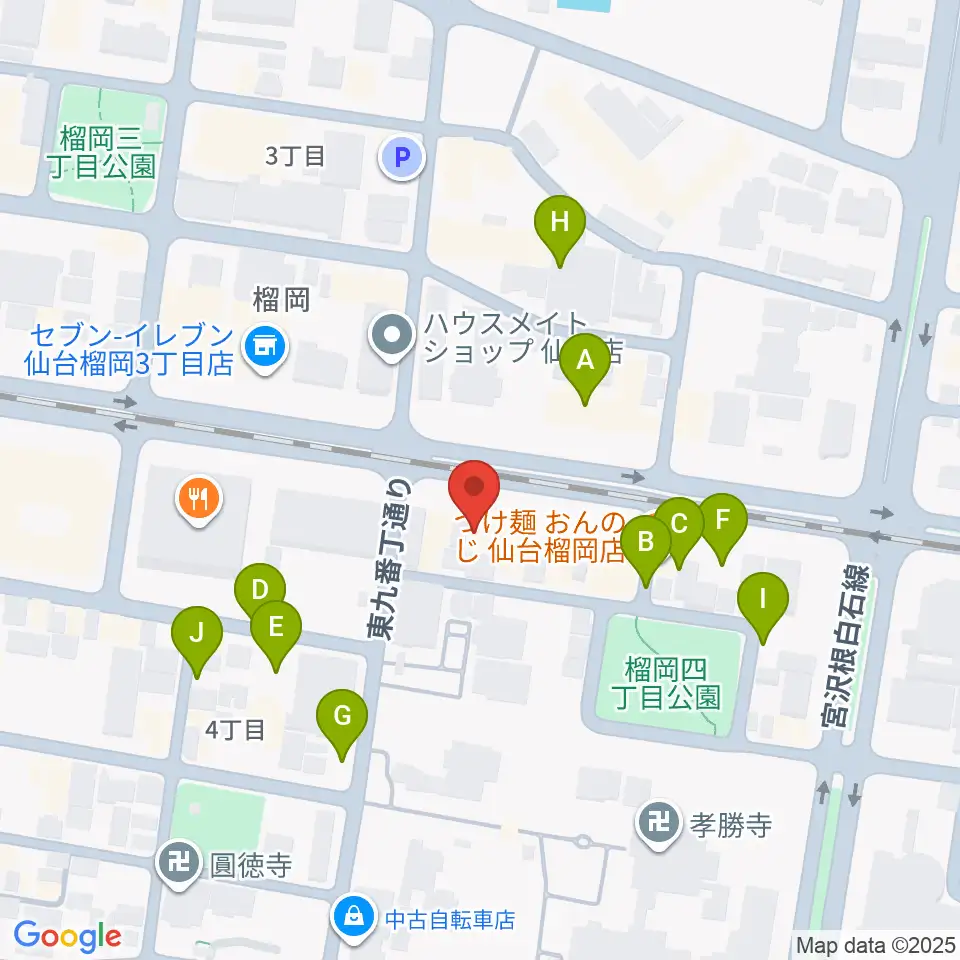 仙台音屋スタジオ＋周辺の駐車場・コインパーキング一覧地図