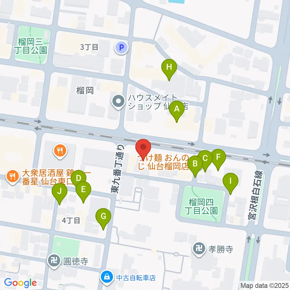 仙台音屋スタジオ+周辺の駐車場・コインパーキング一覧地図