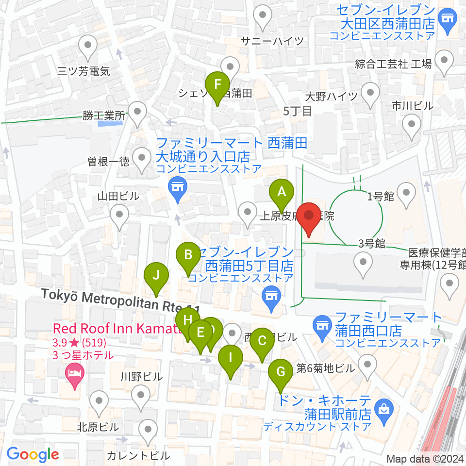 日本工学院アリーナ周辺の駐車場・コインパーキング一覧地図