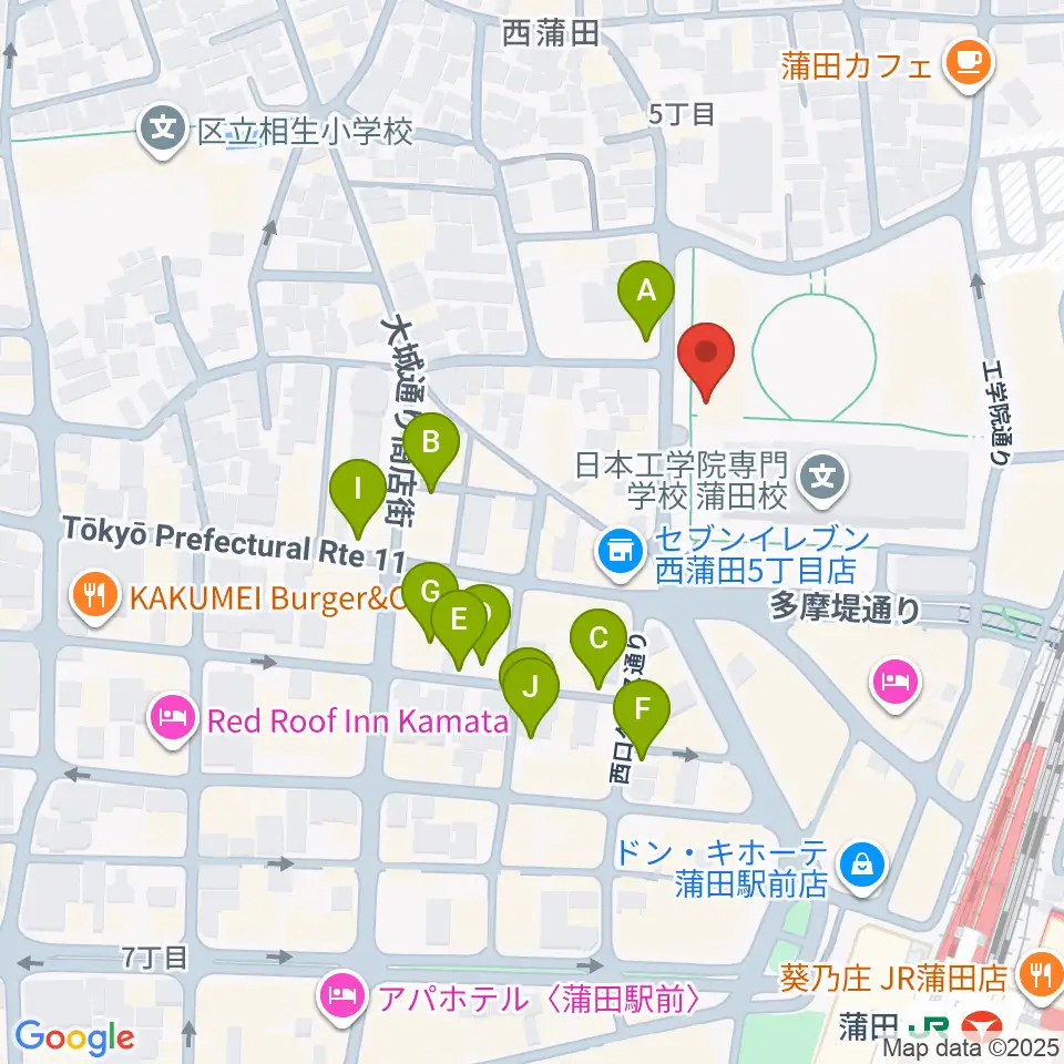 日本工学院アリーナ周辺の駐車場・コインパーキング一覧地図