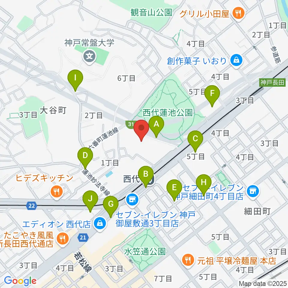 神戸常盤アリーナ周辺の駐車場・コインパーキング一覧地図