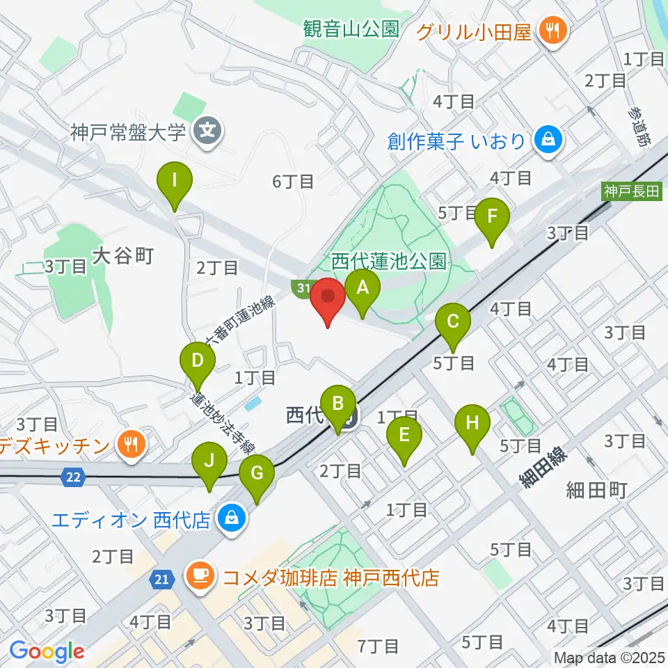 神戸常盤アリーナ周辺の駐車場・コインパーキング一覧地図