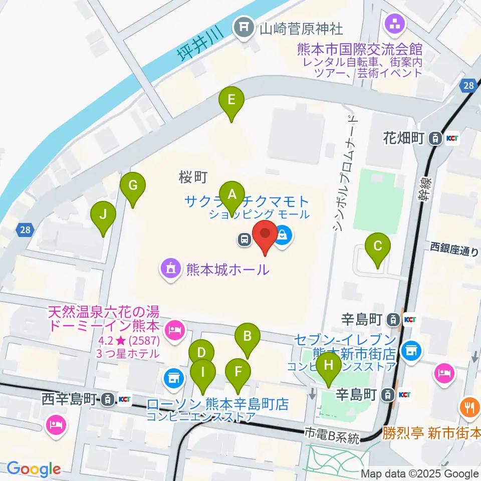 TOHOシネマズ 熊本サクラマチ周辺の駐車場・コインパーキング一覧地図