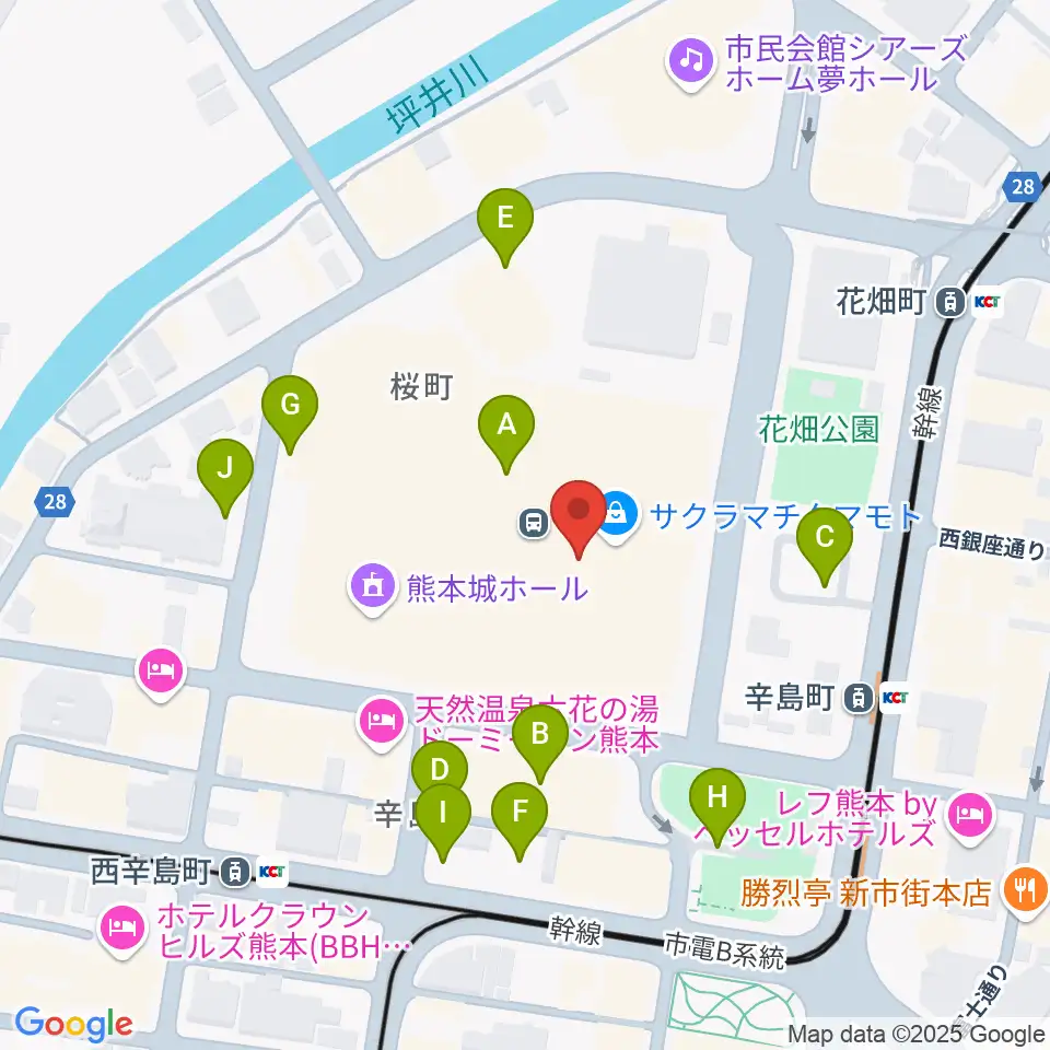 TOHOシネマズ 熊本サクラマチ周辺の駐車場・コインパーキング一覧地図