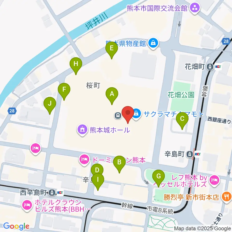 TOHOシネマズ 熊本サクラマチ周辺の駐車場・コインパーキング一覧地図
