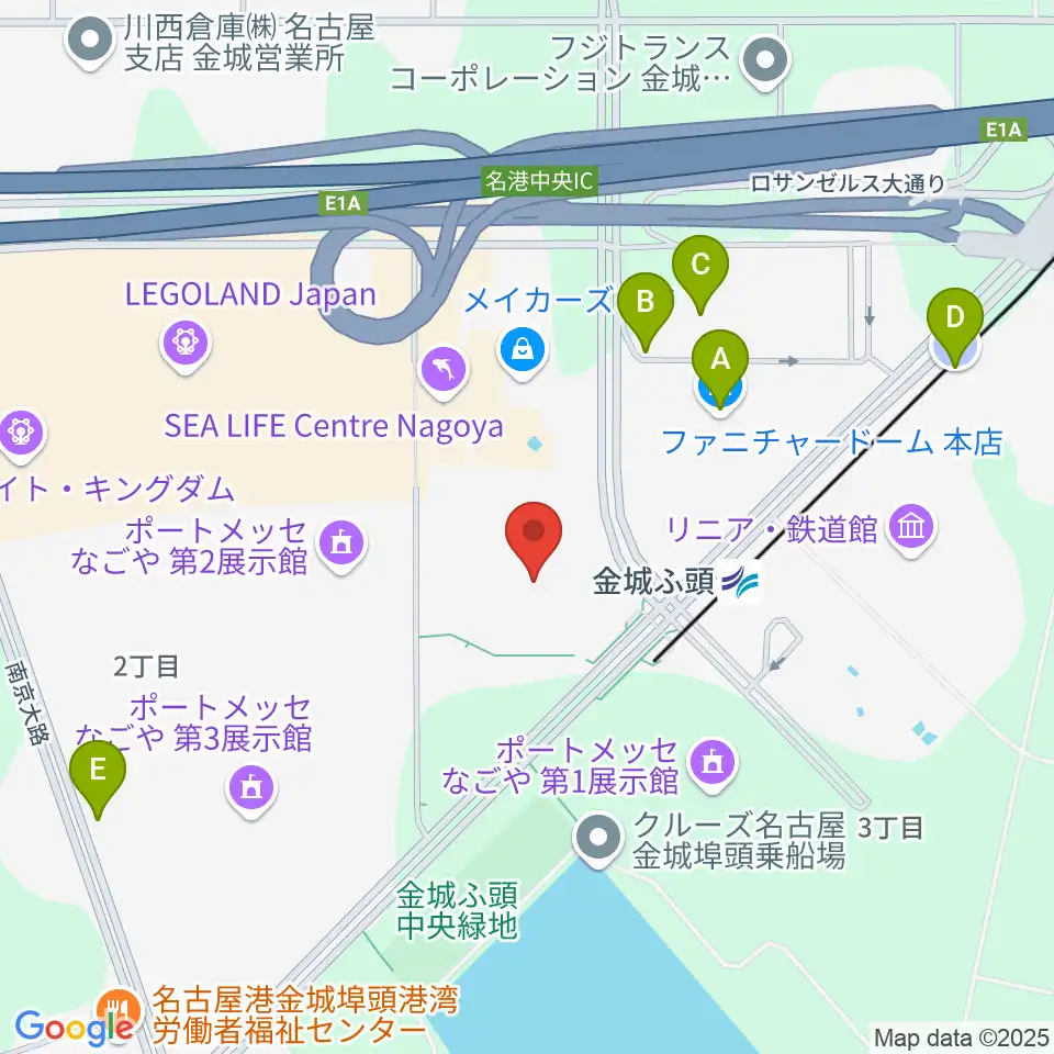 名古屋金城ふ頭アリーナ周辺の駐車場・コインパーキング一覧地図