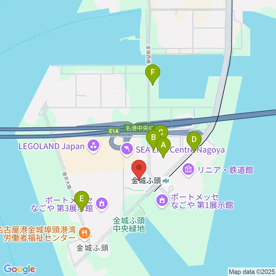 名古屋金城ふ頭アリーナ周辺の駐車場・コインパーキング一覧地図