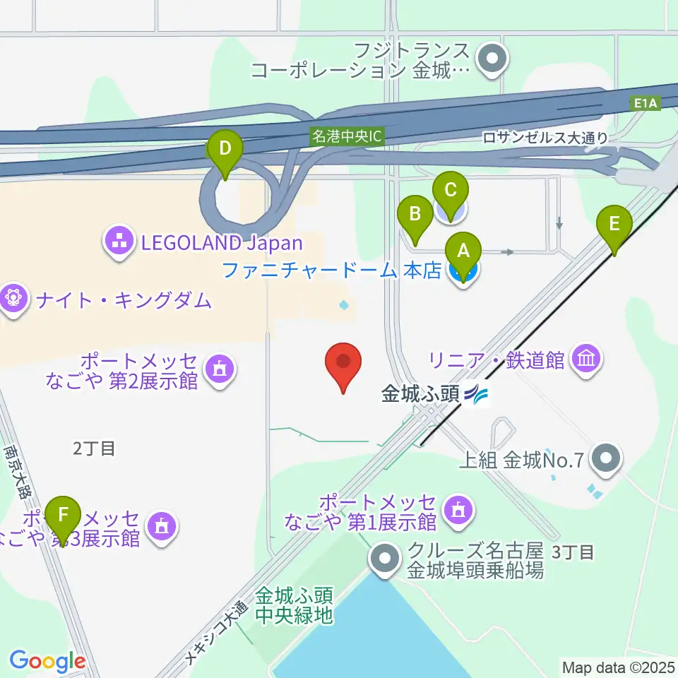 名古屋金城ふ頭アリーナ周辺の駐車場・コインパーキング一覧地図
