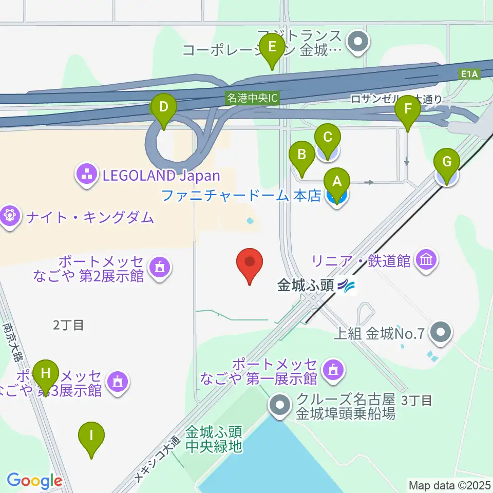 名古屋金城ふ頭アリーナ周辺の駐車場・コインパーキング一覧地図