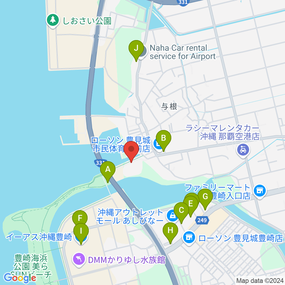 豊見城市民体育館周辺の駐車場・コインパーキング一覧地図