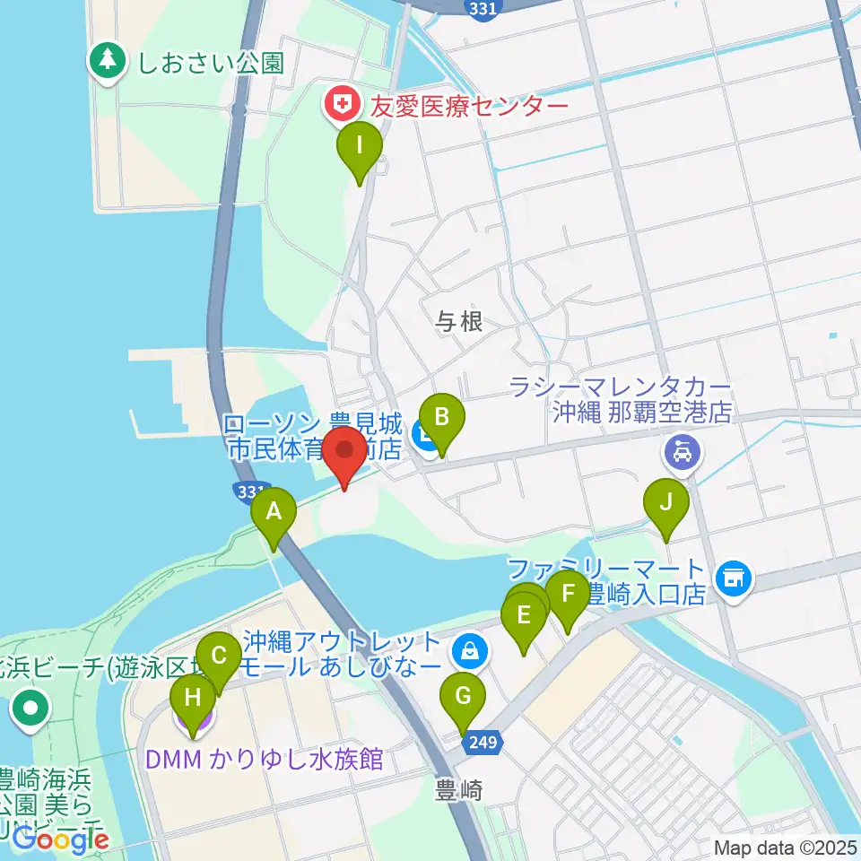 豊見城市民体育館周辺の駐車場・コインパーキング一覧地図