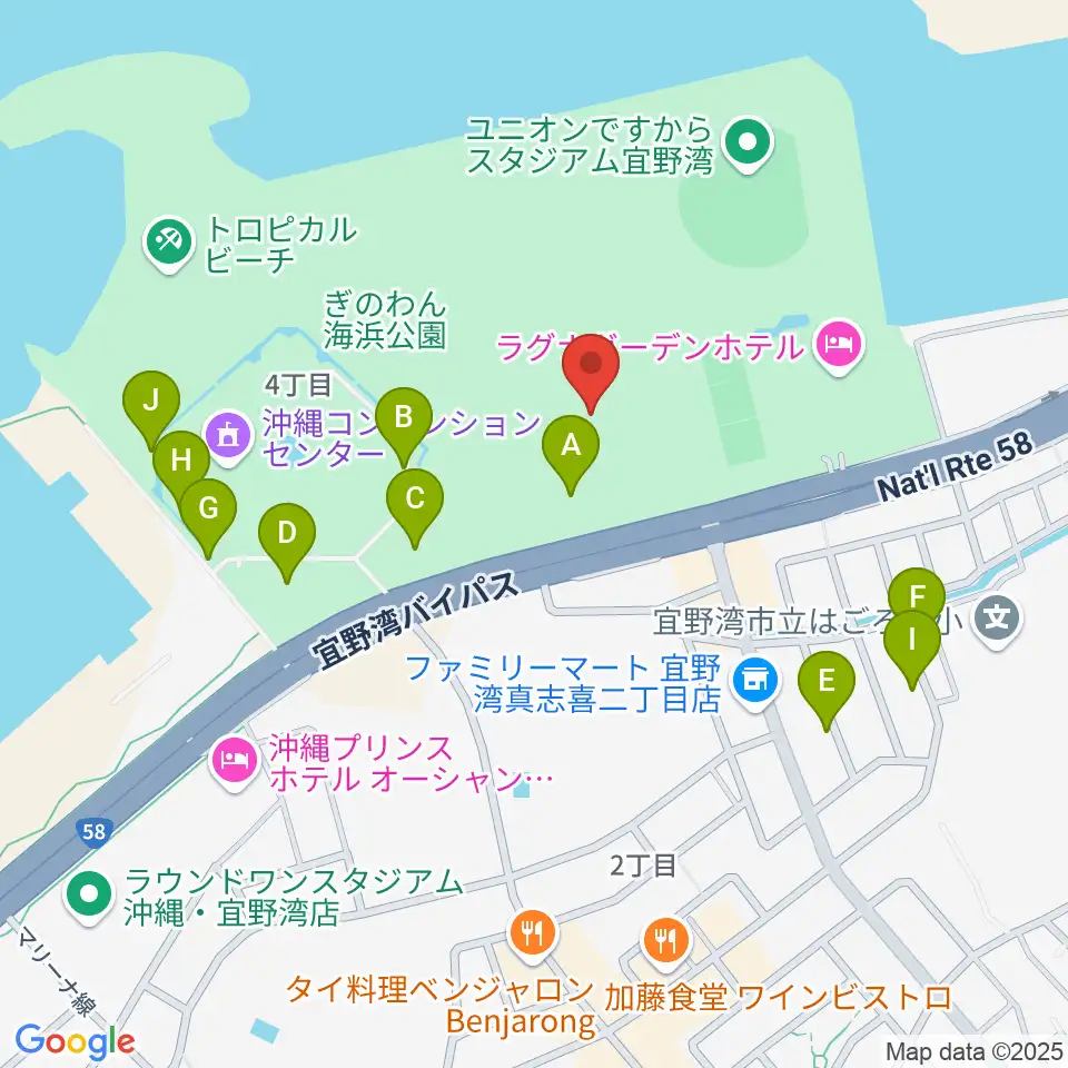 宜野湾市立体育館周辺の駐車場・コインパーキング一覧地図