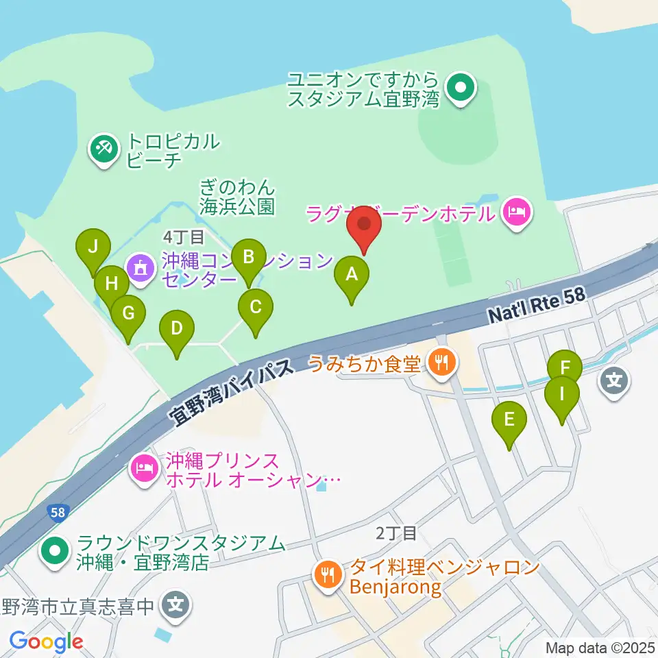 宜野湾市立体育館周辺の駐車場・コインパーキング一覧地図