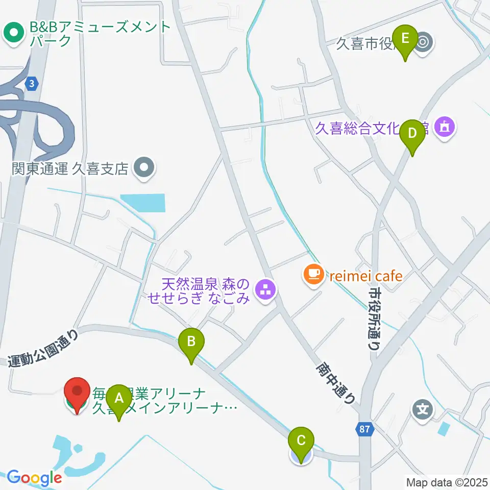 毎日興業アリーナ久喜周辺の駐車場・コインパーキング一覧地図