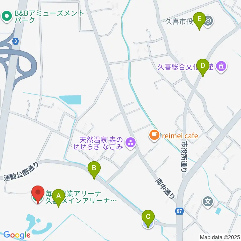 毎日興業アリーナ久喜周辺の駐車場・コインパーキング一覧地図
