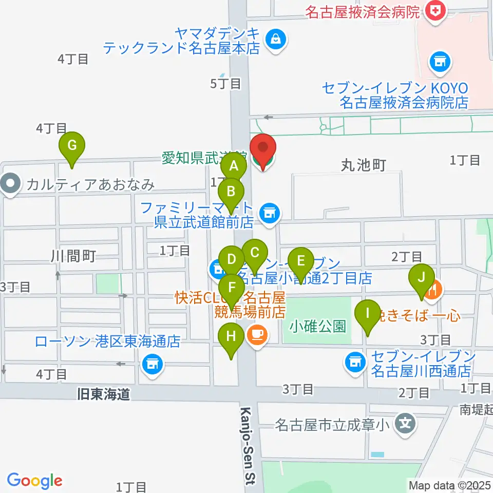 愛知県武道館周辺の駐車場・コインパーキング一覧地図