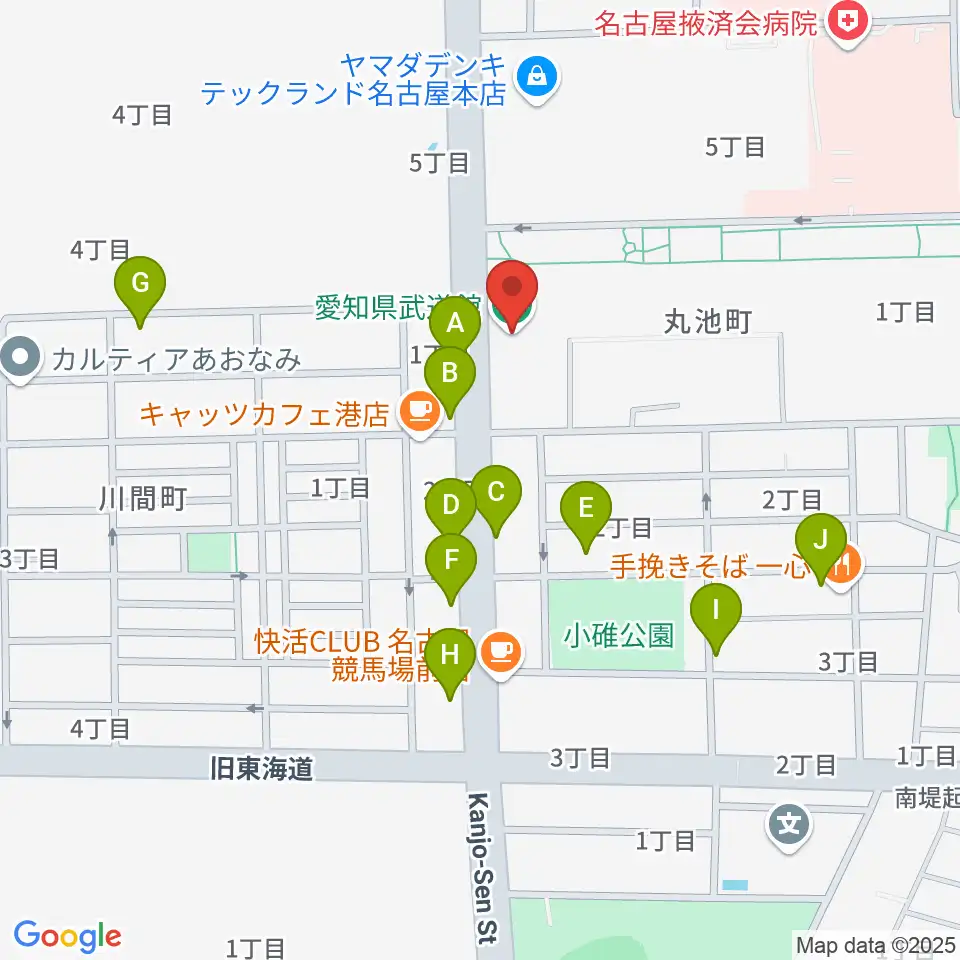 愛知県武道館周辺の駐車場・コインパーキング一覧地図