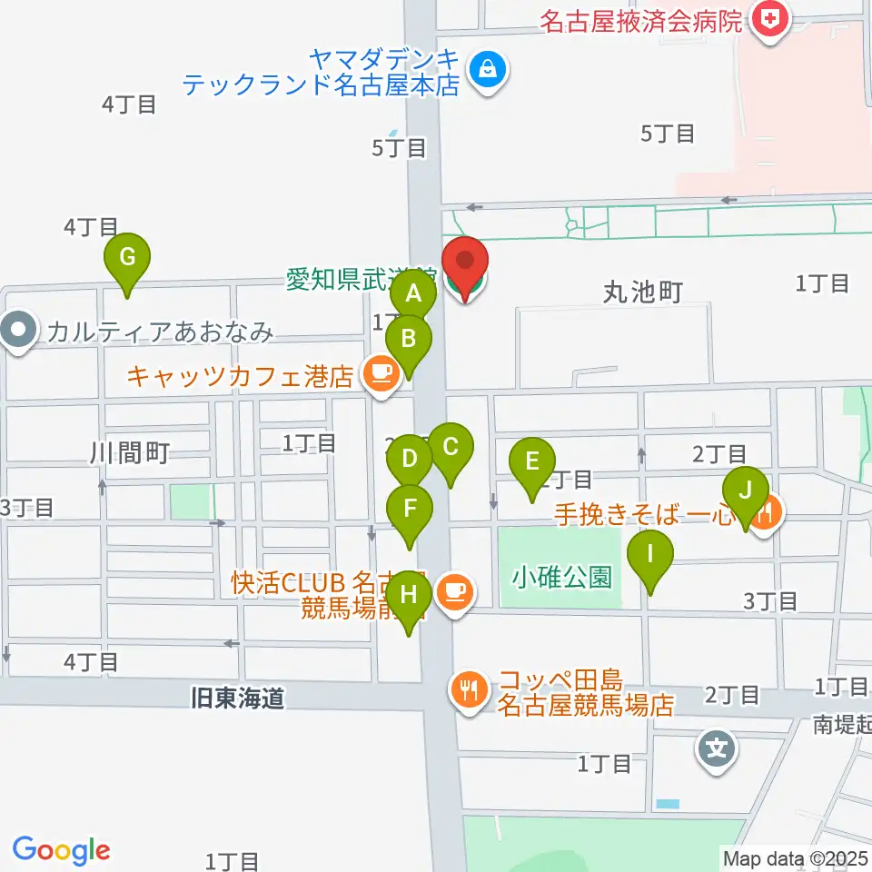 愛知県武道館周辺の駐車場・コインパーキング一覧地図