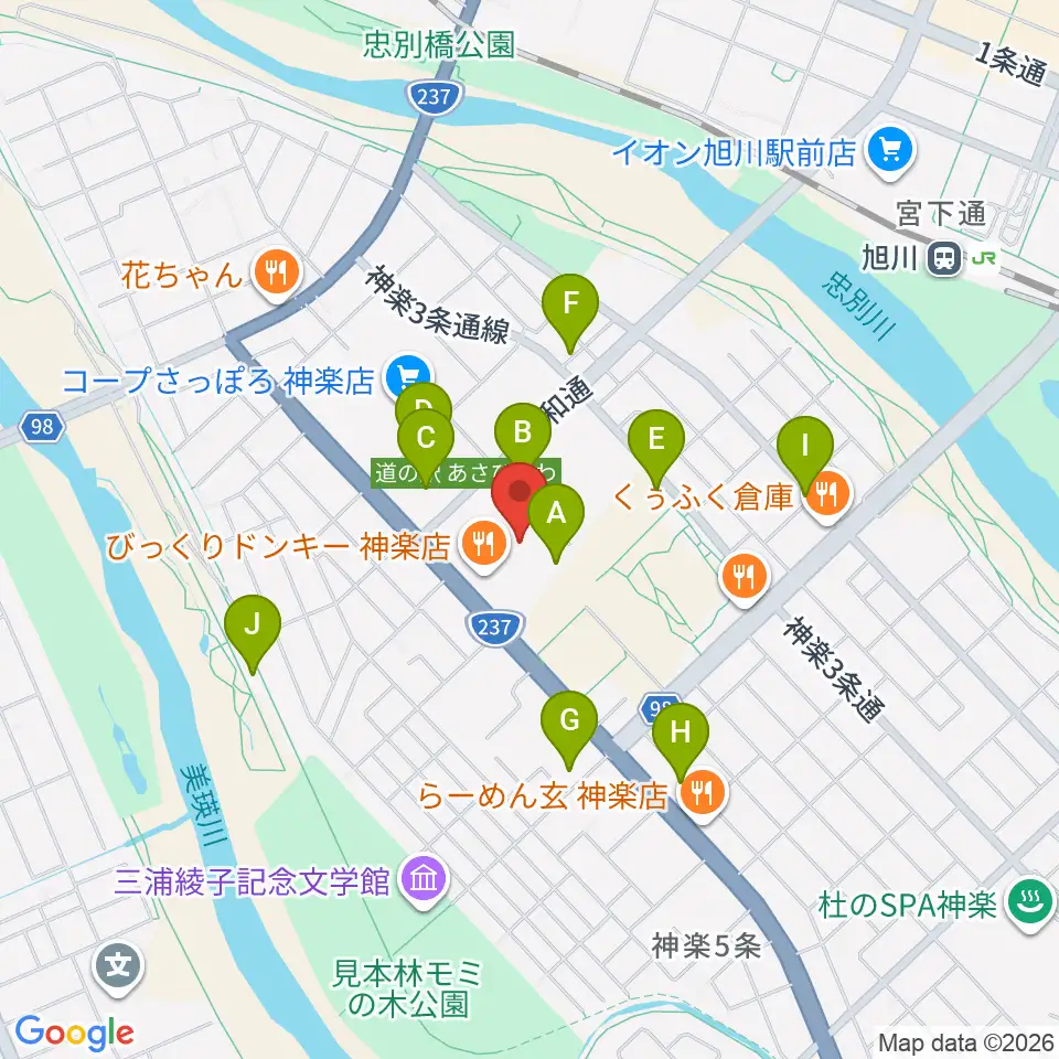道北アークス大雪アリーナ 周辺の駐車場 コインパーキング一覧マップ 道北アークス大雪アリーナ 周辺の駐車場 コインパーキング一覧マップ