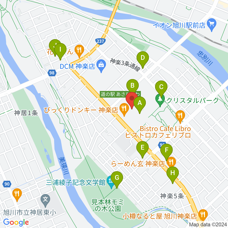 道北アークス大雪アリーナ周辺の駐車場・コインパーキング一覧地図