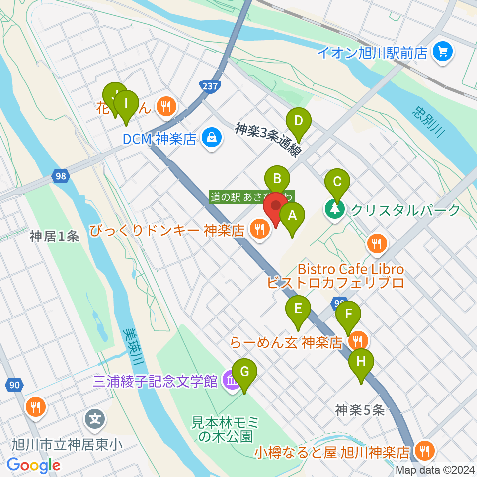 道北アークス大雪アリーナ周辺の駐車場・コインパーキング一覧地図