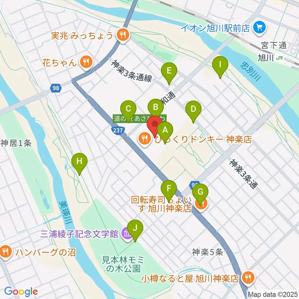 道北アークス大雪アリーナ周辺の駐車場・コインパーキング一覧地図