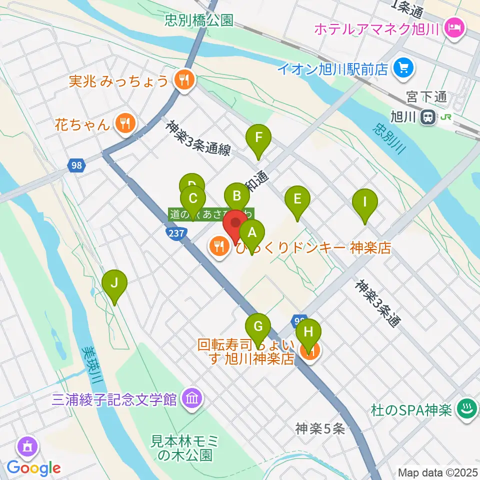 道北アークス大雪アリーナ周辺の駐車場・コインパーキング一覧地図