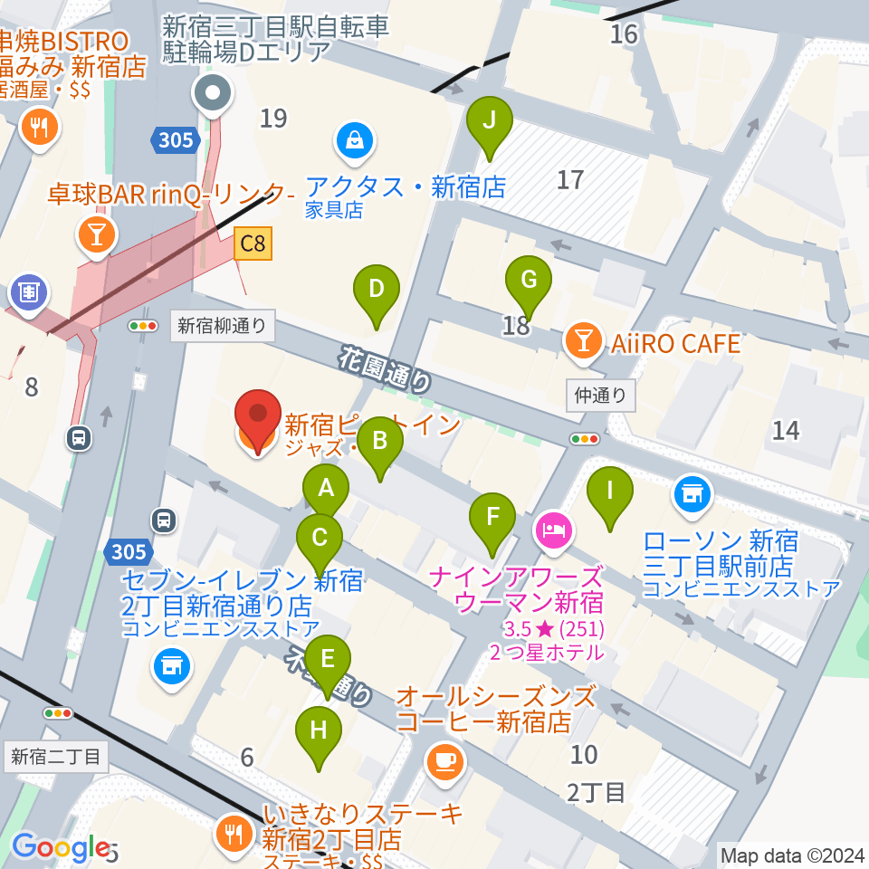 スタジオピットイン周辺の駐車場・コインパーキング一覧地図