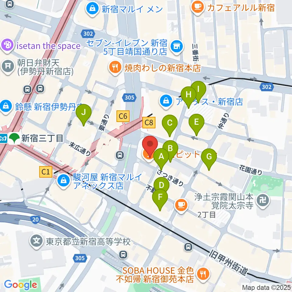 スタジオピットイン周辺の駐車場・コインパーキング一覧地図