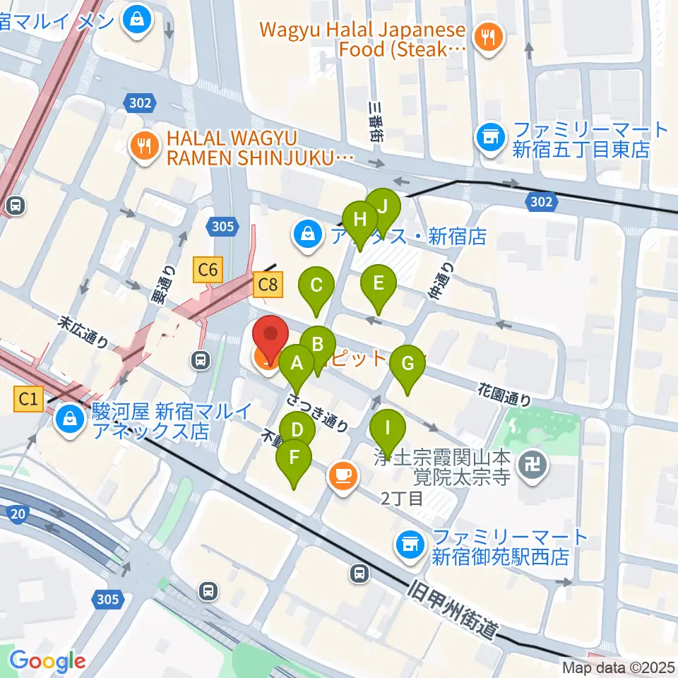スタジオピットイン周辺の駐車場・コインパーキング一覧地図