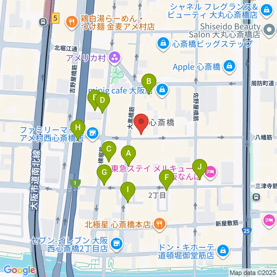 心斎橋Anima周辺の駐車場・コインパーキング一覧地図