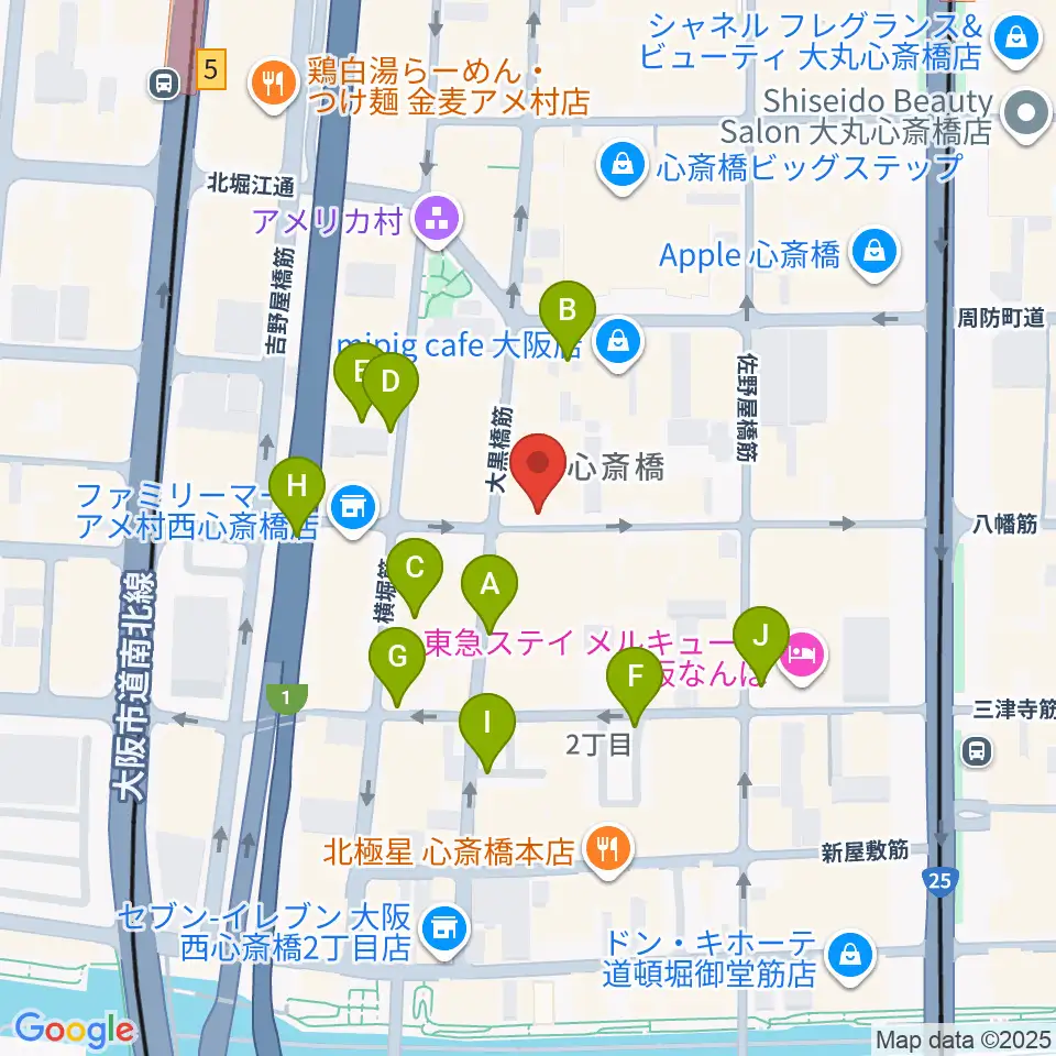 心斎橋Anima周辺の駐車場・コインパーキング一覧地図